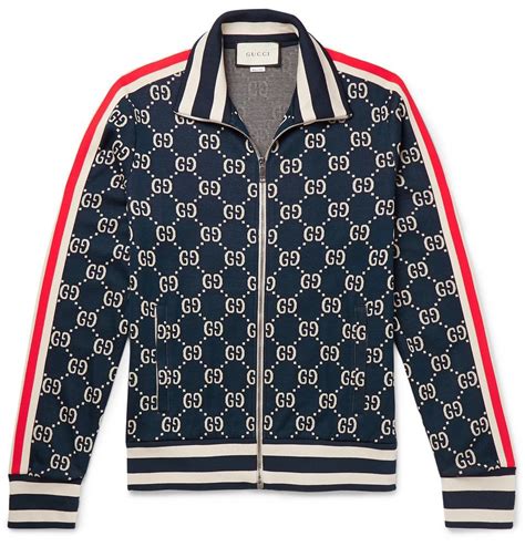 gucci stripe jacket blue red white|men's navy Gucci jacket.